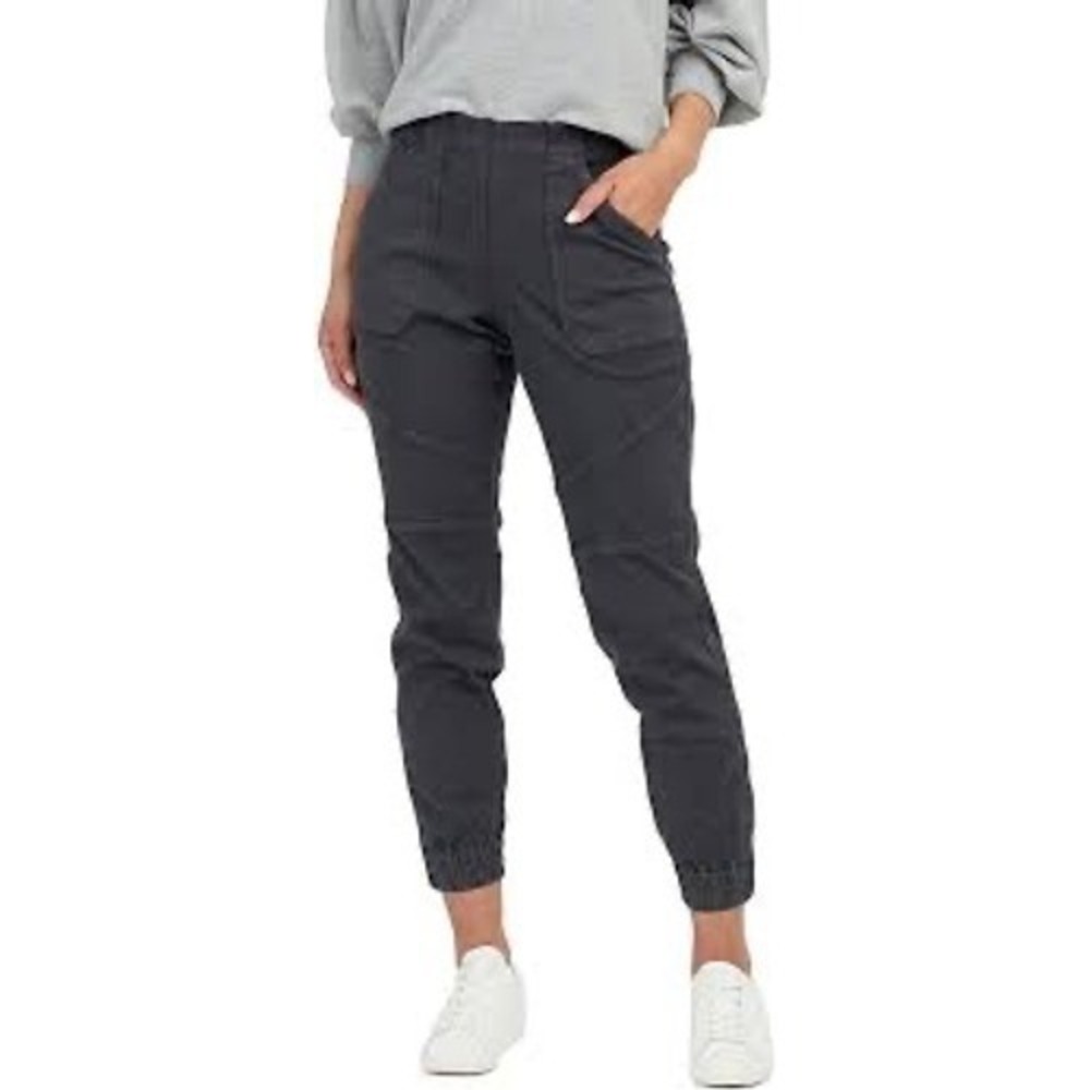 Spanx Stretch Twill Cargo Jogger Pants Charcoal Grey Size Large